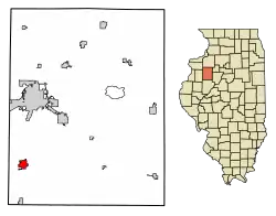 Location of Abingdon in Knox County, Illinois