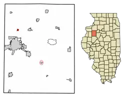 Location of Henderson in Knox County, Illinois