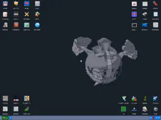 KolibriOS desktop, summer 2024