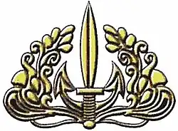 The qualification mark of a Marine reconnaissance commando