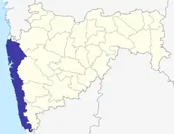 Location of Konkan division in Maharashtra
