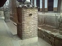 Exhaust vents as sideways-oriented pipes