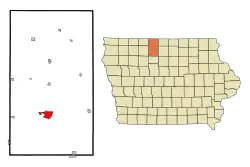 Location of Algona, Iowa