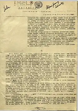 Halina Krahelska report from Auschwitz Oświęcim, pamiętnik więźnia ("Auschwitz: Diary of a prisoner"), 1942[247]