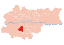 Location of Łagiewniki-Borek Fałęcki within Kraków