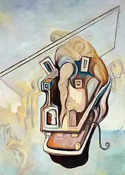 The Castle in Motion (1985), oil in canvas, 77 x 57&nbsp;cm