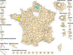 Constituencies electing deputies in the first round