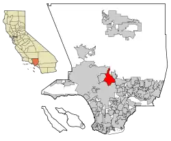 Location within Los Angeles County