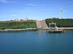 LNG terminal at Waterston (the oil storage tanks are on Milford Haven)