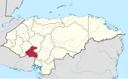 Location of La Paz in Honduras