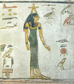 A stellar goddess, possibly Sopdet, from the  1300 BC tomb of Seti I.