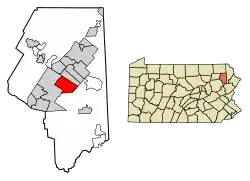 Location of Dunmore in Lackawanna County, Pennsylvania