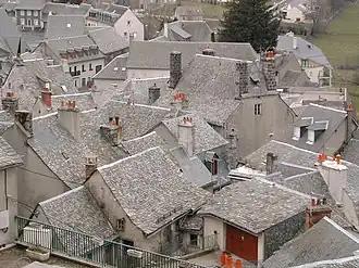 The slate rooftops in Laguiole