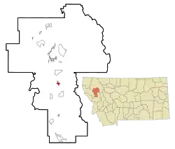 Location of Ronan, Montana