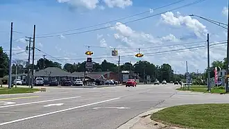 Looking south along Lakeshore Road (M-25)