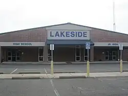 Lakeside Junior and Senior High School south of Sibley]]
