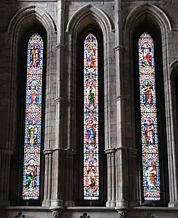 Lancet windows in Hexham Priory, Northumberland.