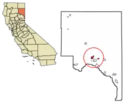 Location in Lassen County and the state of California