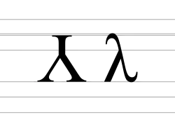 Upper and lower case of Latin lambda