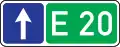 European route number and direction