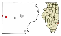 Location of Sumner in Lawrence County, Illinois.