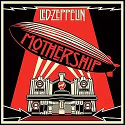 A black and red drawing of a zeppelin