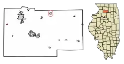 Location of Nelson in Lee County, Illinois.