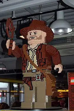 A Lego-ised statue of Indiana Jones at the Legoland Windsor in September 2008