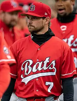 Levi Jordan in a Louisville Bats uniform