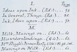 Scan of Lewis Carroll's own index