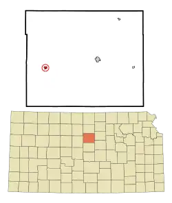 Location within Lincoln County and Kansas
