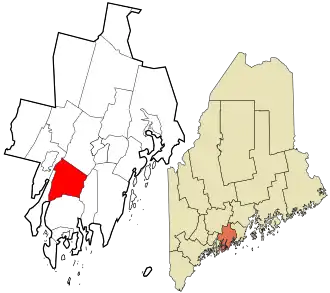 Location in Lincoln County and the state of Maine