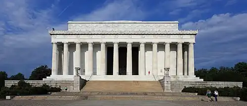 The Lincoln Memorial in Washington, D.C. honors American President Abraham Lincoln.