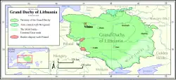 Image 111Grand Duchy of Lithuania under the rule of Vytautas the Great (1392–1430) (from Grand Duchy of Lithuania)