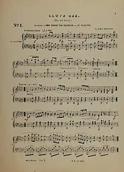 Page 1 of the musical composition Llwyn Onn (The Ash Grove) by John Thomas