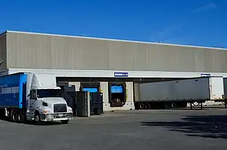 Typical warehouse exterior showing loading docks