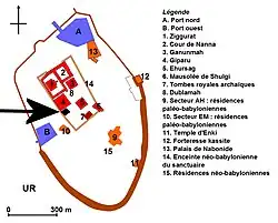 Location of Nimintabba Temple at Ur.[11]