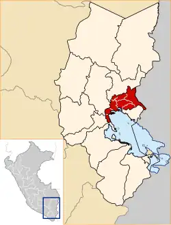 Location of Huancané Wanqani in the Puno Region