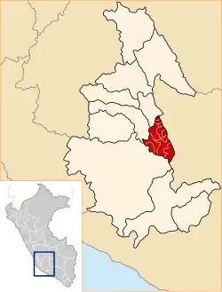 Location of Sucre in the Ayacucho Region