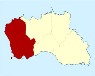 Location of the civil parish of Vila do Porto, within the municipality of the same name