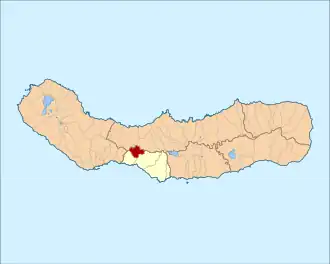 The location of the civil parish of Cabouco in the municipality of Lagoa