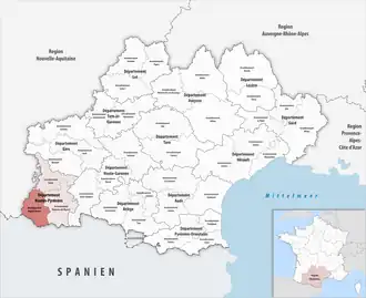 Location within the region Occitanie