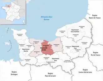 Location within the region Normandy