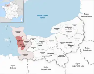 Location within the region Normandy