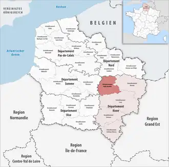 Location within the region Hauts-de-France