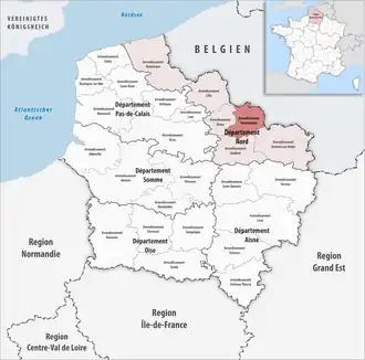 Location within the region Hauts-de-France