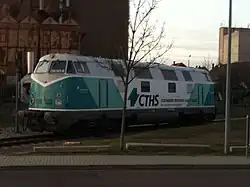 BR 228 of Container-Terminals Halle (Saale) (CTHS) on the tracks of Hafenbahn Halle-Trotha Harbour Railway