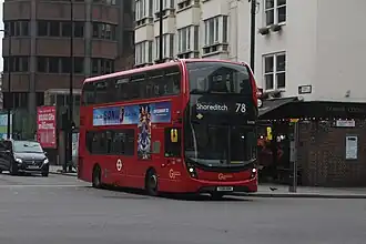 A Go-Ahead London ADL Enviro bus showcasing a Sonic the Hedgehog 3 poster on its side