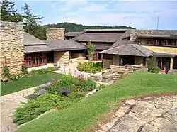 Exterior of Taliesin as seen from a hill