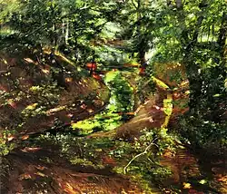 Forest Interior in Bernried (1892), oil on canvas, 94 × 110&nbsp;cm., Galerie G. Paffrath, Düsseldorf